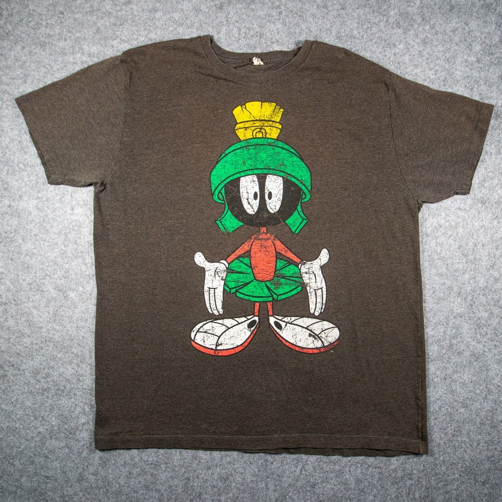 Looney Tunes Marvin the Martian Graphic Tee Brown Fifth Sun Men's Sz L/XL Y2K